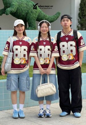 Alternative view of Áo Lớp Cổ Tim Dáng Bóng Chày Màu Mận Phối Kem - Thiết Kế Số 86
